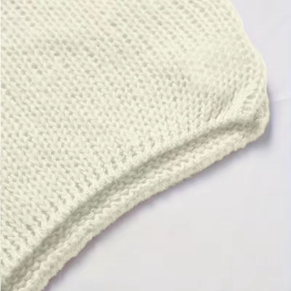 ONLY 1 LEFT! 🎁Apricot Solid Color Loose Knitted V Neck Versatile Lightweight - Picture 7 of 12